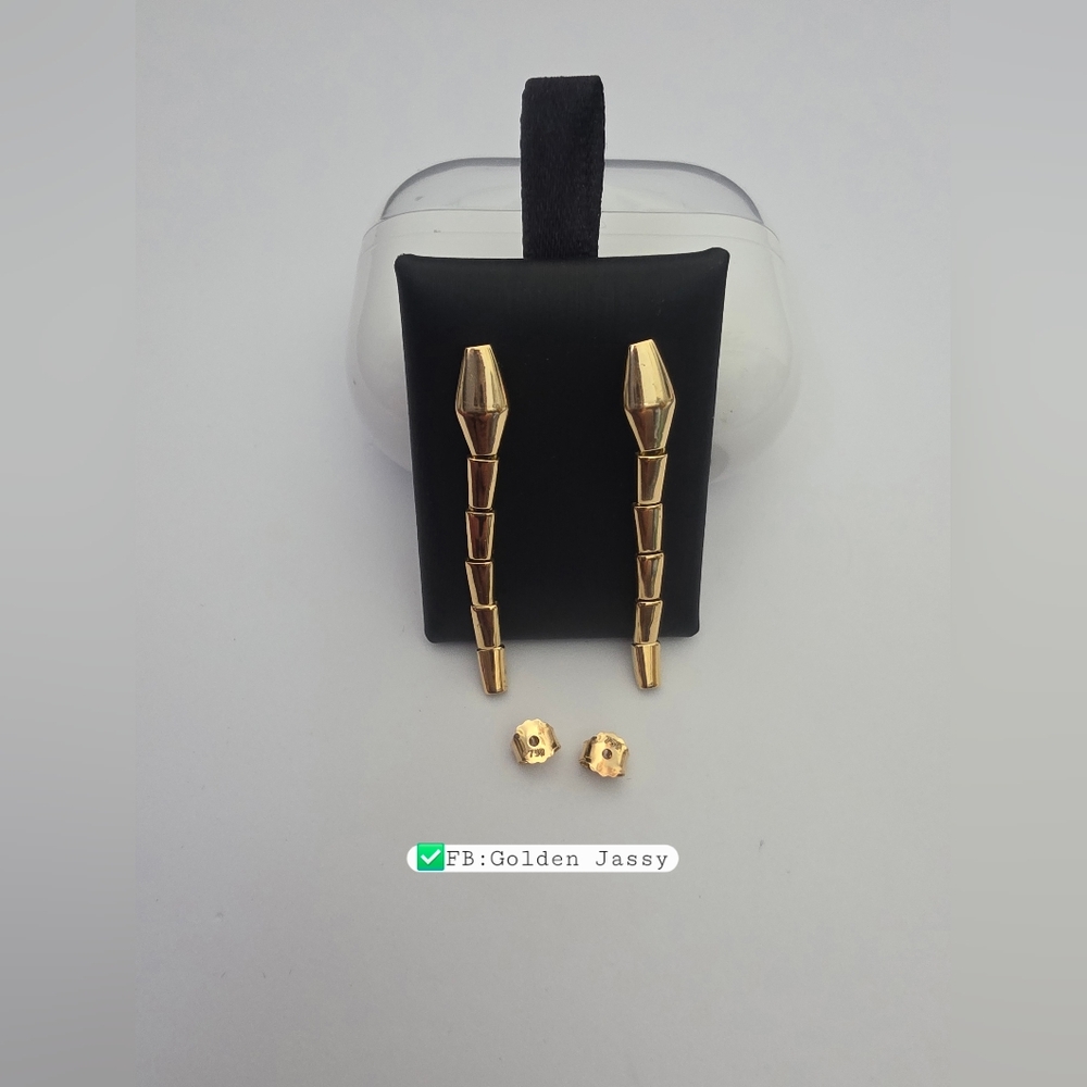18K Real Gold Serpent Earring